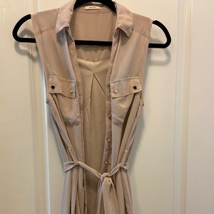 Tan outerwear vest.
